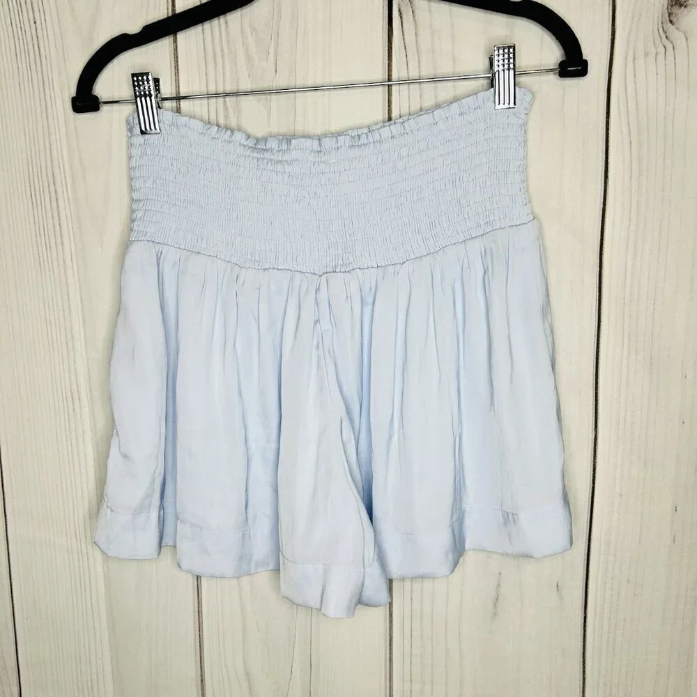 Pants Store High Waist Elastic Band Light Blue Swing Shorts Size S